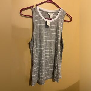 NWT club Monaco grey stripe blouse M